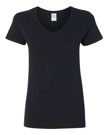 Women's Heavy Cotton™ V-Neck T-Shirt - Black Front