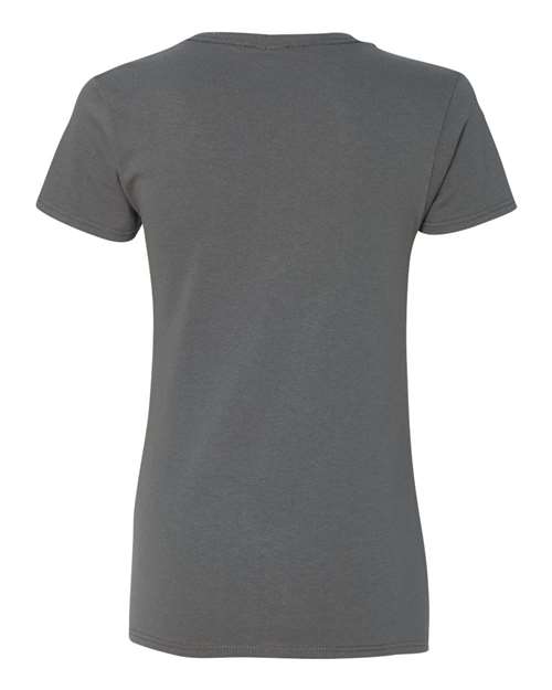 Women's Heavy Cotton™ V-Neck T-Shirt - Charcoal Back