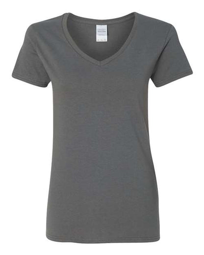 Women's Heavy Cotton™ V-Neck T-Shirt - Charcoal Front
