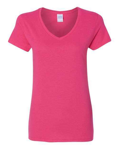 Women's Heavy Cotton™ V-Neck T-Shirt - Heliconia Front