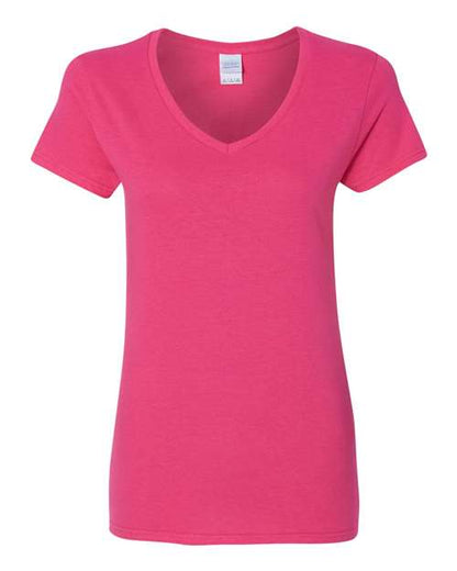 Women's Heavy Cotton™ V-Neck T-Shirt - Heliconia Front