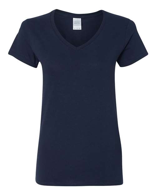 Women's Heavy Cotton™ V-Neck T-Shirt - Navy Front
