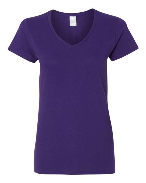 Women's Heavy Cotton™ V-Neck T-Shirt - Purple Front