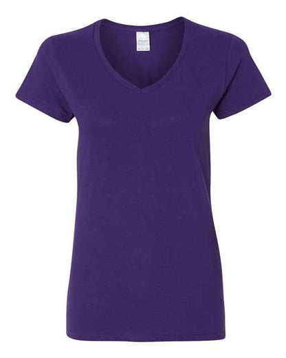 Women's Heavy Cotton™ V-Neck T-Shirt - Purple Front