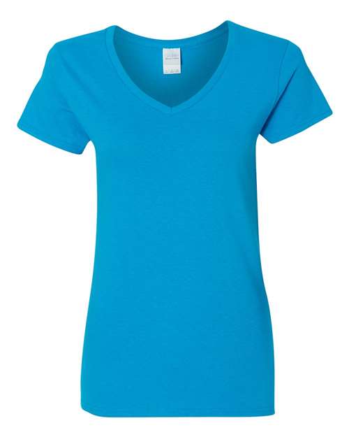 Gildan Women's Heavy Cotton™ V-Neck T-Shirt - Sapphire Front