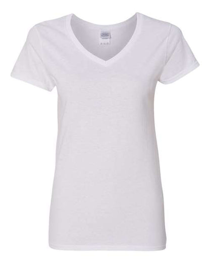Women's Heavy Cotton™ V-Neck T-Shirt - White Front