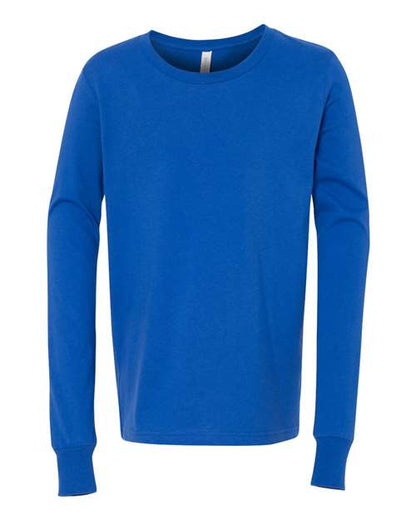 BELLA + CANVAS Youth Jersey Long Sleeve Tee - True Royal Front