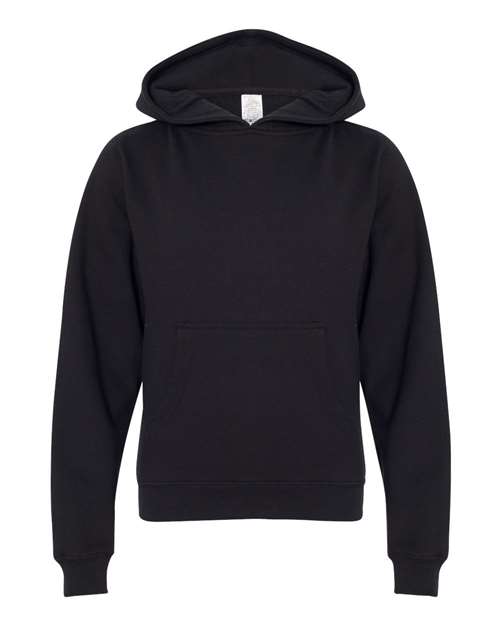 Independent Trading Co. Youth Midweight Hooded Sweatshirt - Black Front