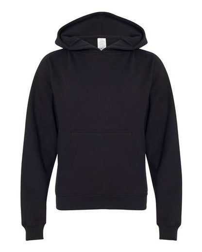 Independent Trading Co. Youth Midweight Hooded Sweatshirt - Black Front