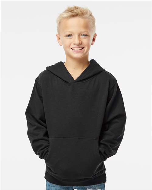 Independent Trading Co. Youth Midweight Hooded Sweatshirt - Model Front