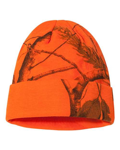 Kati 12" Licensed Camo Cuffed Beanie - Blaze Realtree AP Front