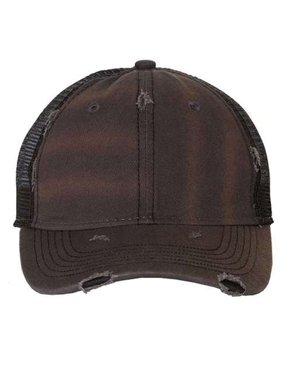 Valucap Bounty Dirty-Washed Mesh-Back Cap - Charcoal/ Black Front