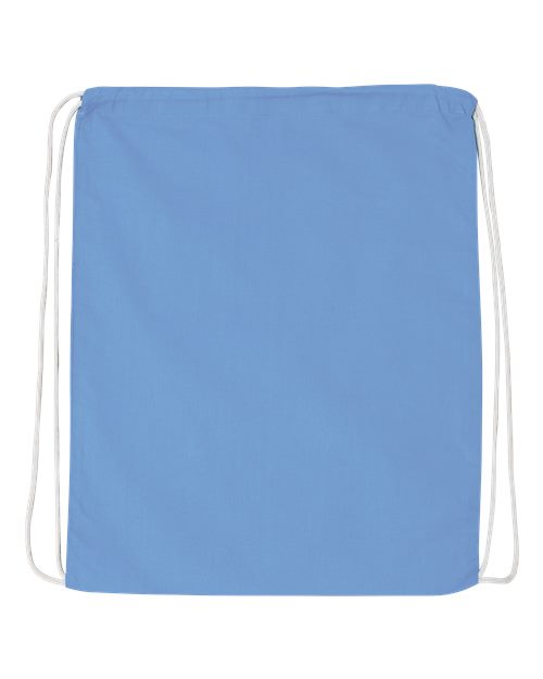 Q-Tees Economical Cotton Drawstring Bag - Carolina Blue Front