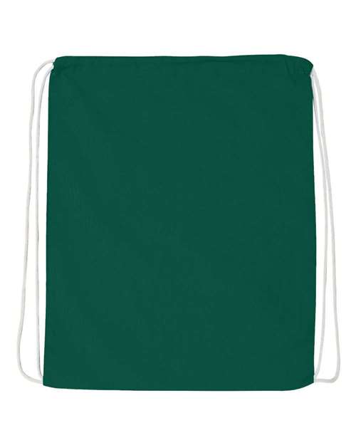 Q-Tees Economical Cotton Drawstring Bag - Forest Front