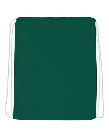 Q-Tees Economical Cotton Drawstring Bag - Forest Front