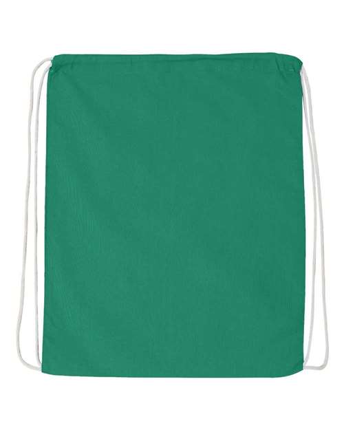 Q-Tees Economical Cotton Drawstring Bag - Kelly Front