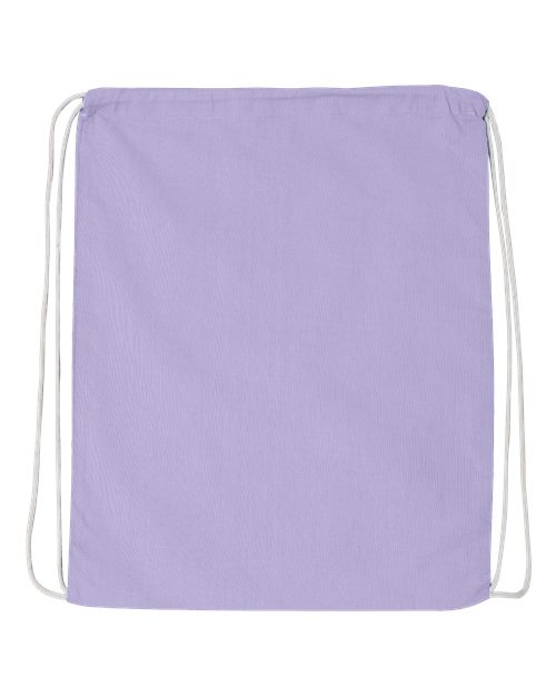 Q-Tees Economical Cotton Drawstring Bag - Lavender Front