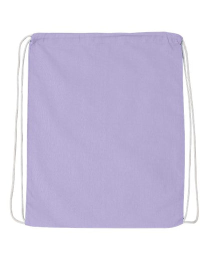 Q-Tees Economical Cotton Drawstring Bag - Lavender Front
