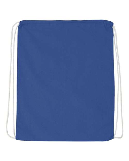 Q-Tees Economical Cotton Drawstring Bag - Royal Front