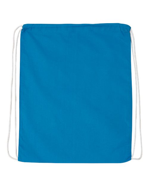 Q-Tees Economical Cotton Drawstring Bag - Sapphire Front