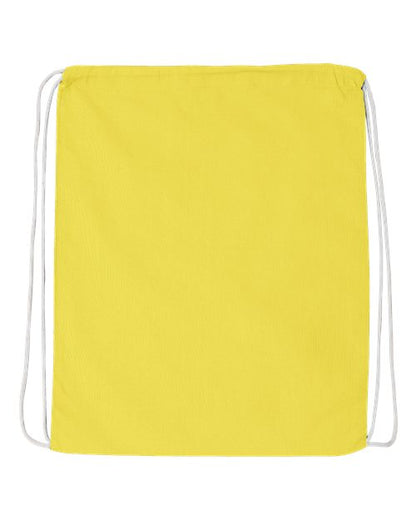 Q-Tees Economical Cotton Drawstring Bag - Yellow Front