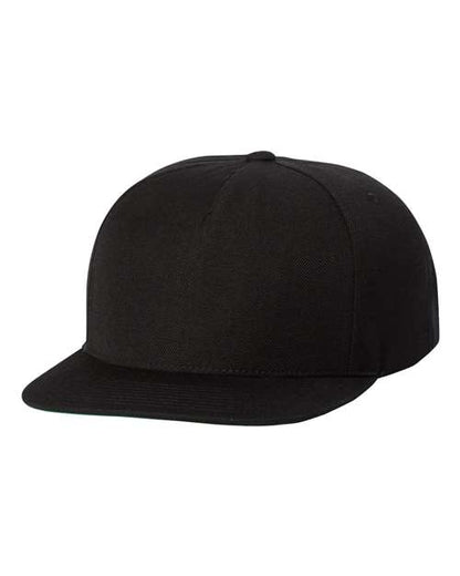 YP Classics Premium Five-Panel Snapback Cap - Black Front