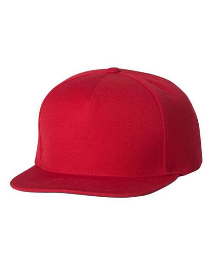 YP Classics Premium Five-Panel Snapback Cap - Red Front