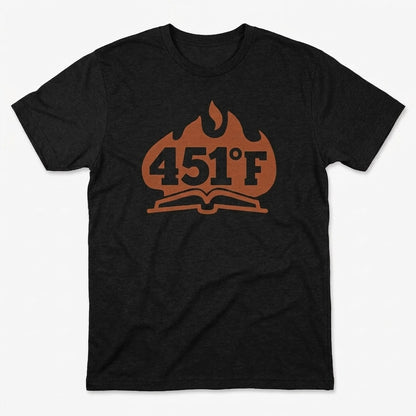 451 Fahrenheit Burning Book in Flames in Black