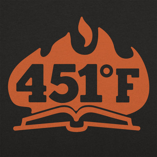 451 Fahrenheit Burning Book in Flames graphic tee design