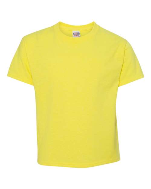 JERZEES Youth Dri-Power® 50/50 T-Shirt - Neon Yellow Front