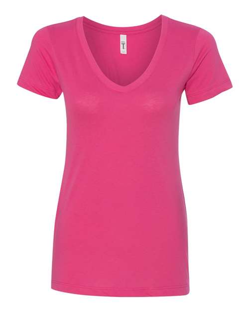 Next Level Women's Ideal V-Neck Tee - Raspberry Front