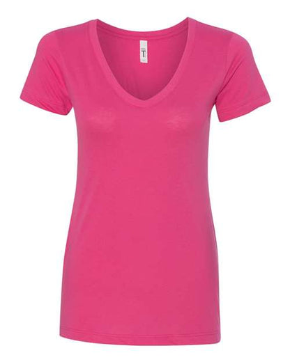 Next Level Women's Ideal V-Neck Tee - Raspberry Front