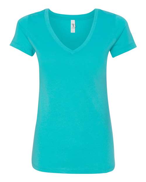 Next Level Women's Ideal V-Neck Tee - Tahiti Blue Front