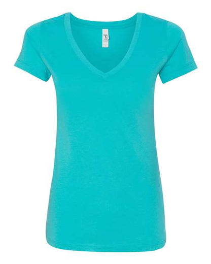 Next Level Women's Ideal V-Neck Tee - Tahiti Blue Front