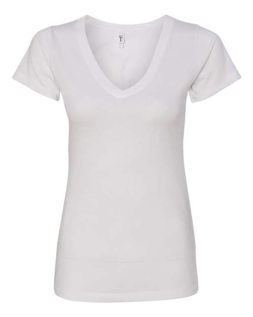 Next Level Women's Ideal V-Neck Tee - White Front