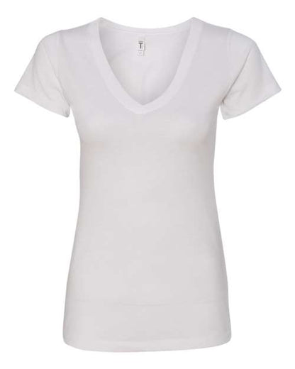 Next Level Women's Ideal V-Neck Tee - White Front