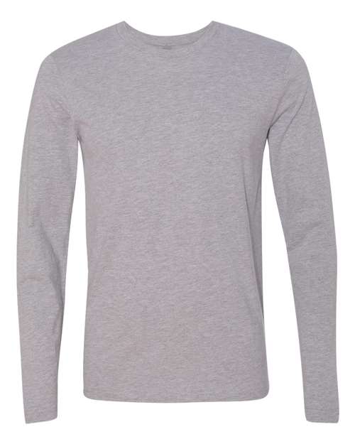 Next Level Unisex Cotton Long Sleeve Tee - Heather Grey Front