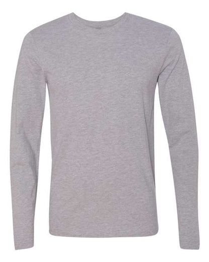 Next Level Unisex Cotton Long Sleeve Tee - Heather Grey Front