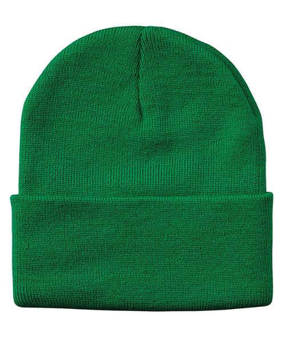 Sportsman 12" Solid Cuffed Beanie - Kelly Front