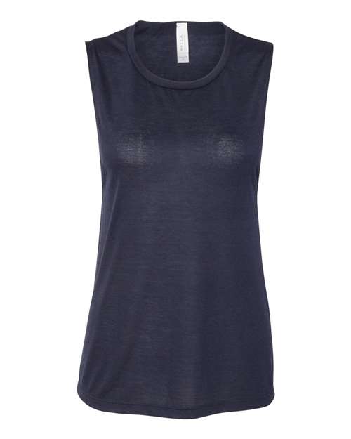 BELLA + CANVAS Women's Flowy Scoop Muscle Tank - Midnight Front