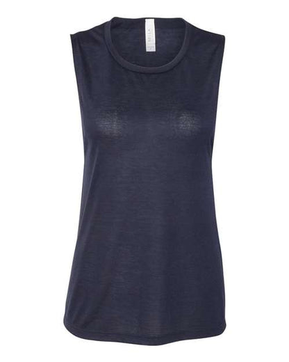 BELLA + CANVAS Women's Flowy Scoop Muscle Tank - Midnight Front
