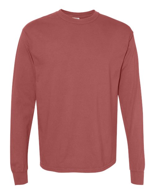 Comfort Colors Unisex Garment-Dyed Heavyweight Long Sleeve T-Shirt - Brick Front