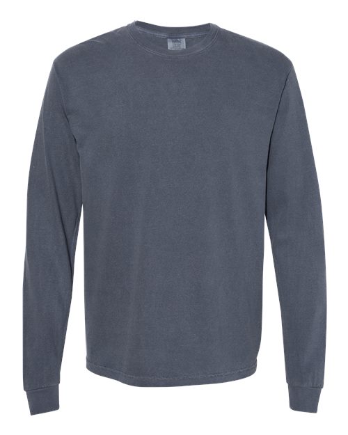Comfort Colors Unisex Garment-Dyed Heavyweight Long Sleeve T-Shirt - Denim Front