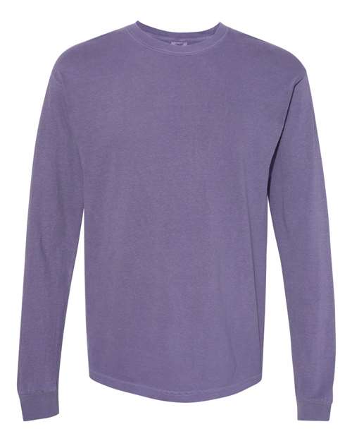 Comfort Colors Unisex Garment-Dyed Heavyweight Long Sleeve T-Shirt - Grape Front