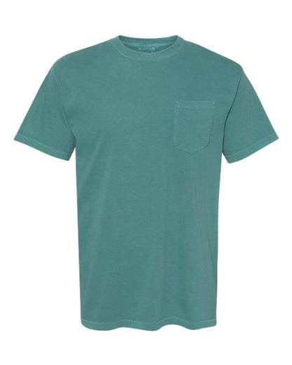 Unisex Garment-Dyed Heavyweight Pocket T-Shirt - Emerald Front