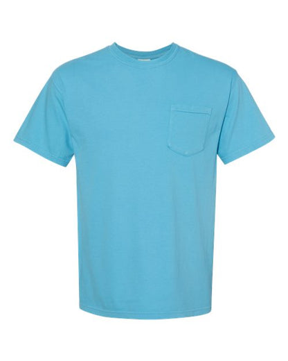 Unisex Garment-Dyed Heavyweight Pocket T-Shirt - Sapphire Front