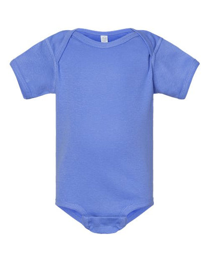 Rabbit Skins Infant Baby Rib Bodysuit - Carolina Blue Front