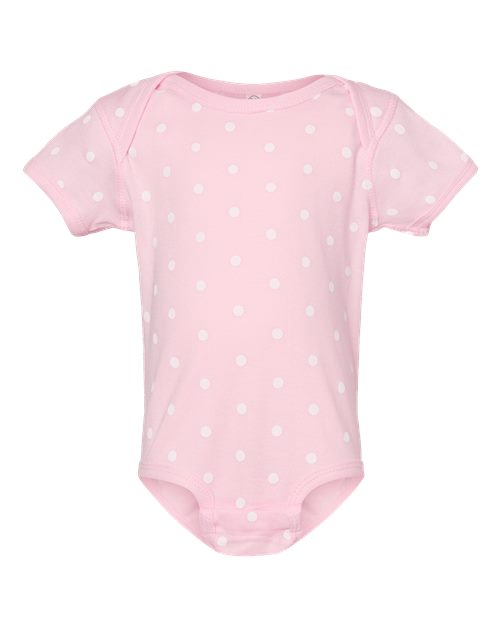 Rabbit Skins Infant Baby Rib Bodysuit - Ballerina/ White Dot Front