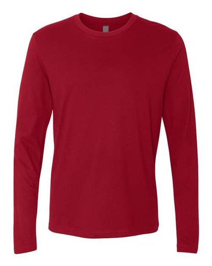 Next Level Unisex Cotton Long Sleeve Tee - Cardinal Front