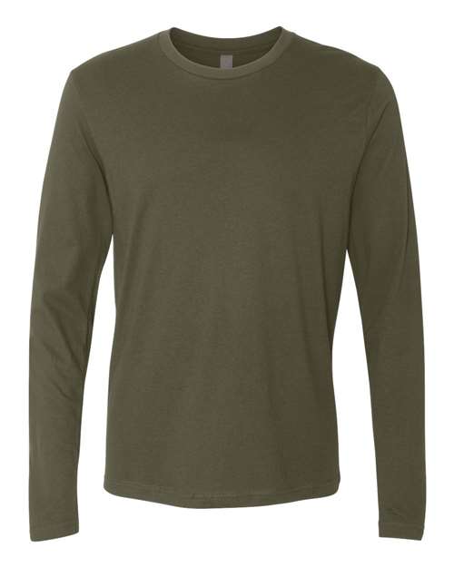 Next Level Unisex Cotton Long Sleeve Tee - Military Green Front